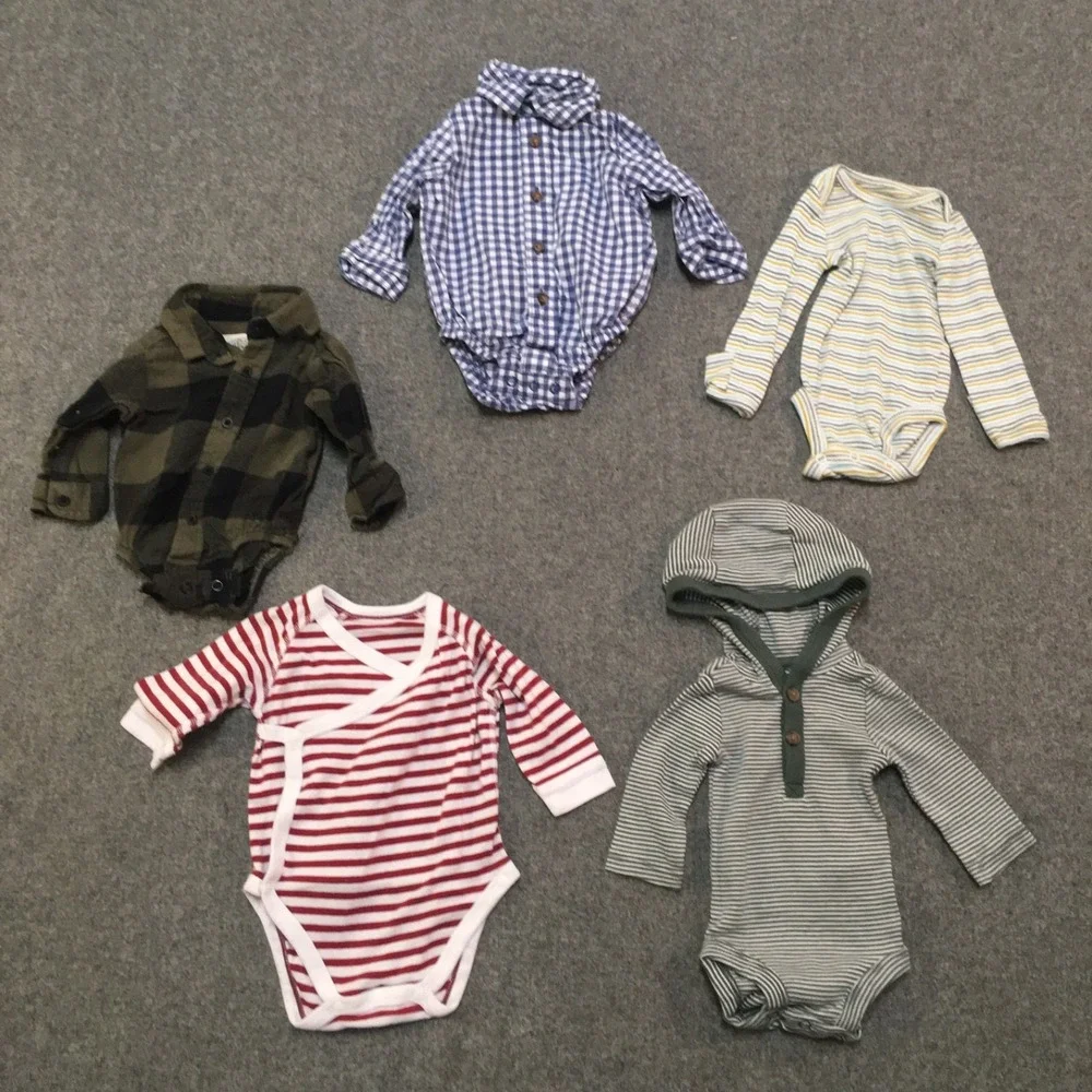 Baby Boy NB 0-3 Months Clothing Lot 17x Pieces Bulk All Seasons Newborn Striped